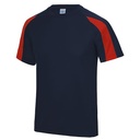 T-shirt Dziecięcy Sportowy Odprowadzajacy Wilgoc JC003J - French Navy & Fire Red