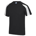 T-shirt Dziecięcy Sportowy Odprowadzajacy Wilgoc JC003J - Jet Black & Arctic White