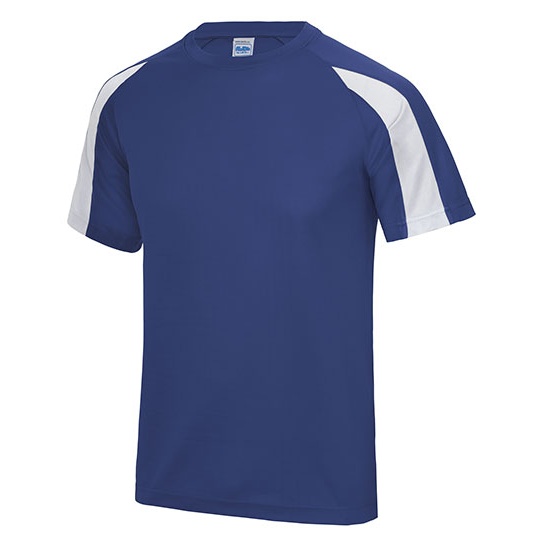 T-shirt Dzieciecy Sportowy Odprowadzajacy Wilgoc JC003J - Royal Blue & Arctic White