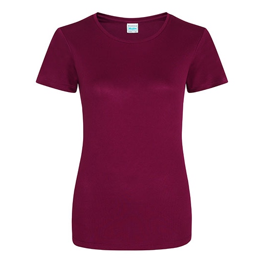 T-shirt Damski Slim Szybkoschnacy Poliester JC005 - Burgundy