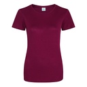 T-shirt Damski Slim Szybkoschnący Poliester JC005 - Burgundy