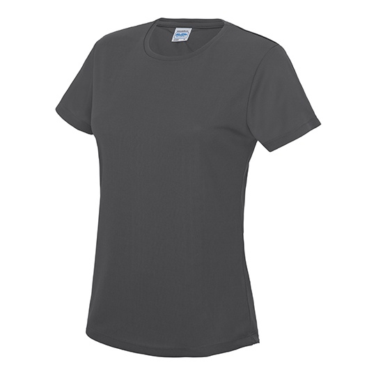 T-shirt Damski Slim Szybkoschnacy Poliester JC005 - Charcoal (Solid)