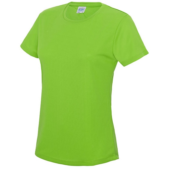 Damski t-shirt sportowy slim JC005 - Electric Green