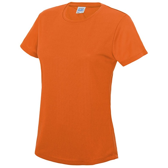 T-shirt Damski Slim Szybkoschnący Poliester JC005 - Electric Orange