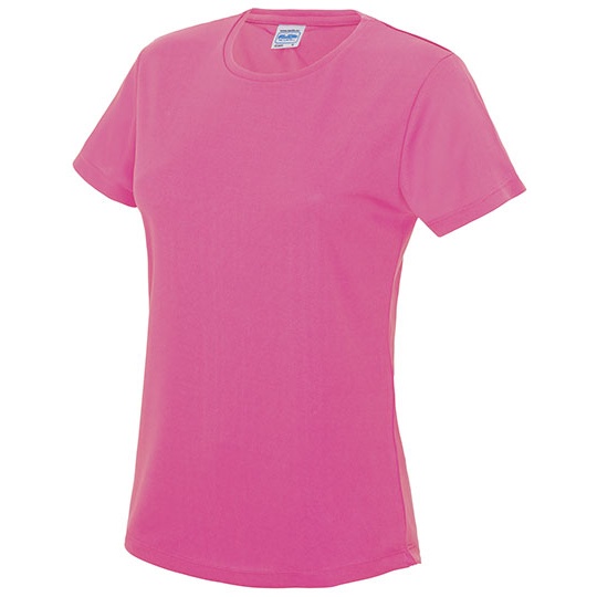 T-shirt Damski Slim Szybkoschnacy Poliester JC005 - Electric Pink