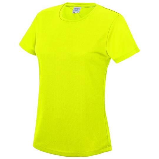 T-shirt Damski Slim Szybkoschnacy Poliester JC005 - Electric Yellow