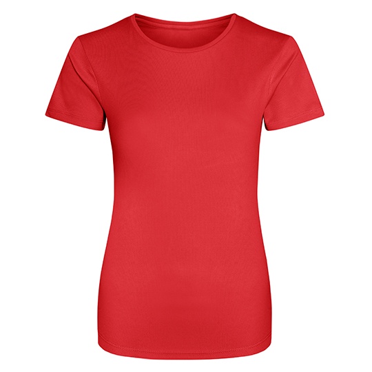 T-shirt Damski Slim Szybkoschnacy Poliester JC005 - Fire Red