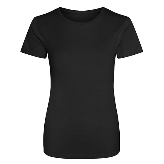 T-shirt Damski Slim Szybkoschnący Poliester JC005 - Jet Black
