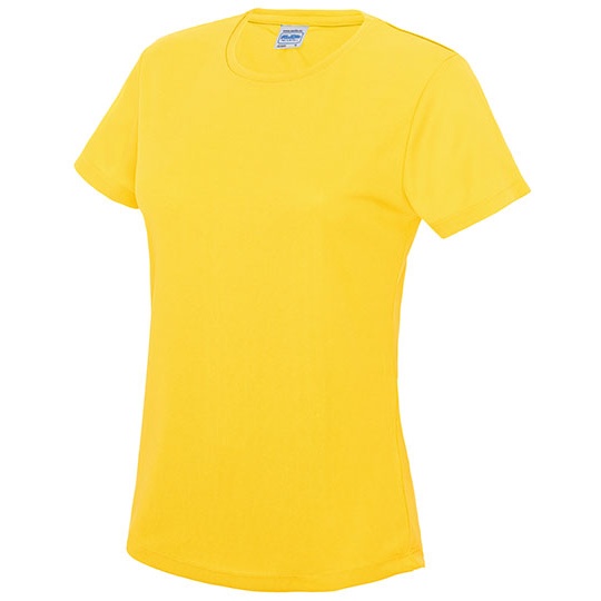 T-shirt Damski Slim Szybkoschnacy Poliester JC005 - Sun Yellow