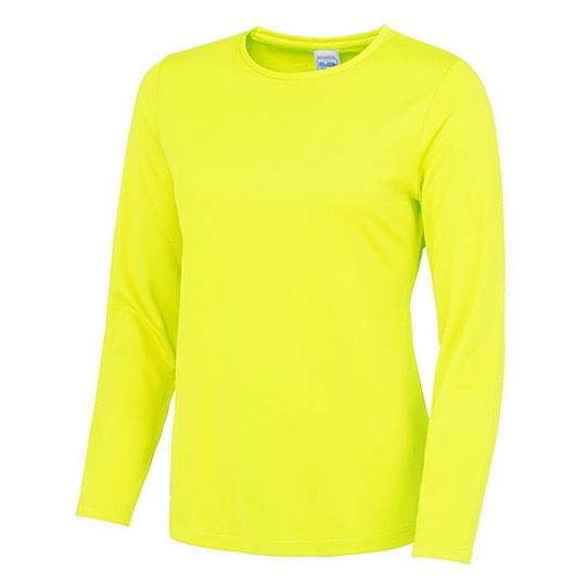 Damska koszulka sportowa z długim rękawem JC012 - Electric Yellow