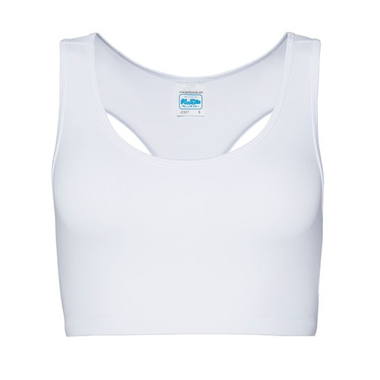 Crop Top Damski Sportowy Racerback Elastyczny Nylon Elastan JC017 - Arctic White