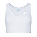 Crop Top Damski Sportowy Racerback Elastyczny Nylon Elastan JC017 - Arctic White
