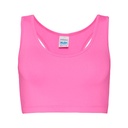 Crop Top Damski Sportowy Racerback Elastyczny Nylon Elastan JC017 - Electric Pink