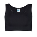 Crop Top Damski Sportowy Racerback Elastyczny Nylon Elastan JC017 - Jet Black