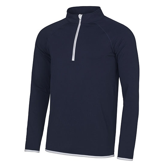Bluza Meska Sportowa 1 2 Zip JC031 - French Navy & Arctic White