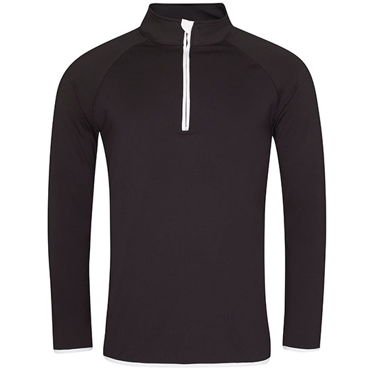 Męska bluza sportowa Slim 1/2 Zip JC031 - Jet Black & Arctic White