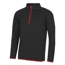 Bluza Męska Sportowa 1 2 Zip JC031 - Jet Black & Fire Red