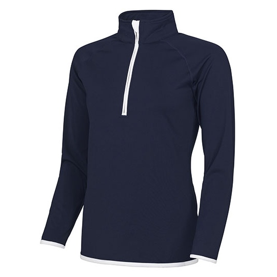 Bluza Sportowa Damska Slim Fit Odprowadzająca Wilgoć JC036 - French Navy & Arctic White