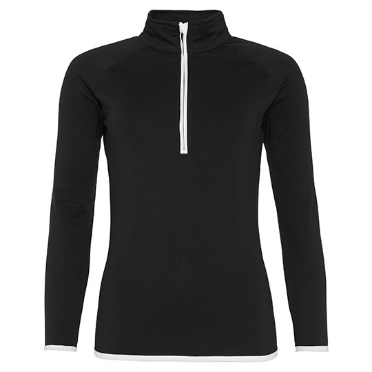 Bluza Sportowa Damska Slim Fit Odprowadzajaca Wilgoc JC036 - Jet Black & Arctic White