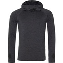 Meska bluza slim z kapturem i golfem JC037 - Black Slate Melange