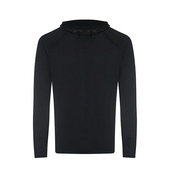 Męska bluza slim z kapturem i golfem JC037 - Jet Black