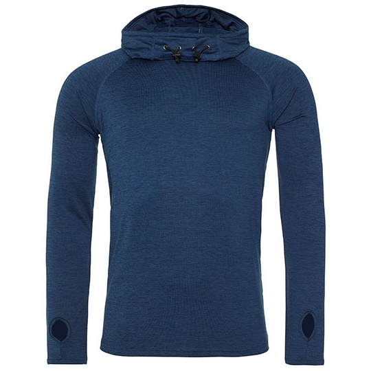 Meska bluza slim z kapturem i golfem JC037 - Navy Melange
