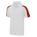 Koszulka Polo Klasyczna Odprowadzajaca Wilgoc JC043 - Arctic White & Fire Red