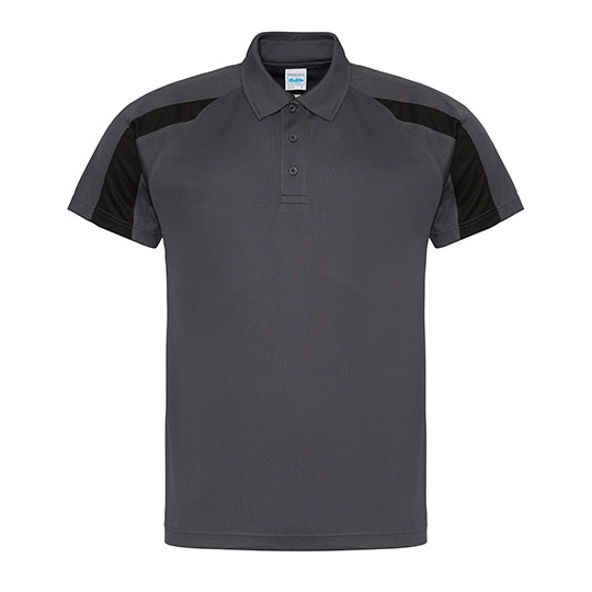 Koszulka Polo Klasyczna Odprowadzajaca Wilgoc JC043 - Charcoal (Solid) & Jet Black