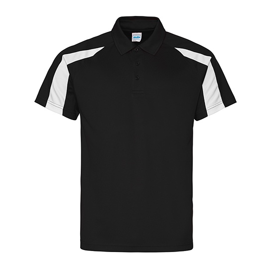 Koszulka Polo Klasyczna Odprowadzajaca Wilgoc JC043 - Jet Black & Arctic White
