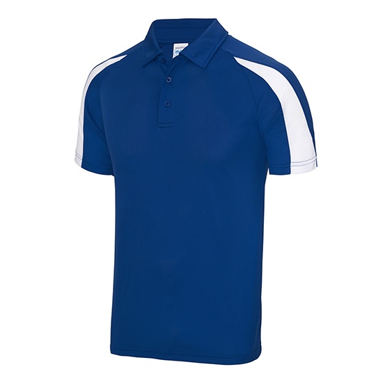 Koszulka Polo Klasyczna Odprowadzajaca Wilgoc JC043 - Royal Blue & Arctic White