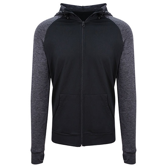 Bluza Męska Slim Fit Odprowadzająca Wilgoć JC057 - Black & Black Slate Melange