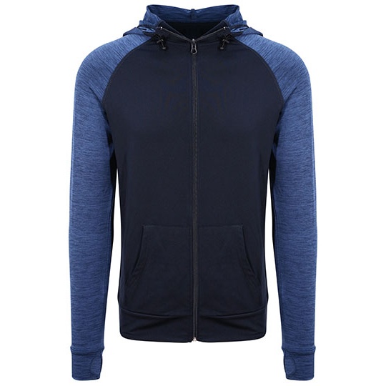 Bluza Męska Slim Fit Odprowadzająca Wilgoć JC057 - Navy & Navy Melange