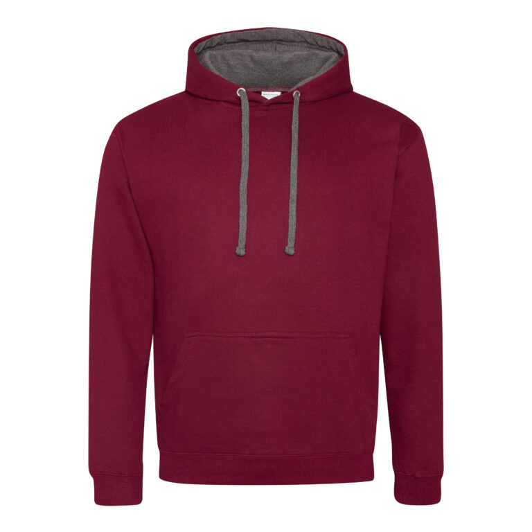 Bluza Klasyczna Bawełniana Czesana JH003 - Burgundy & Charcoal (Heather)
