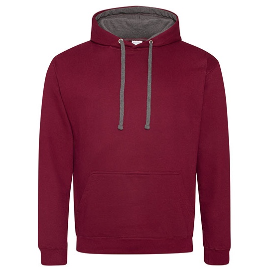 Bluza Klasyczna Bawelniana Czesana JH003 - Burgundy & Charcoal (Heather)