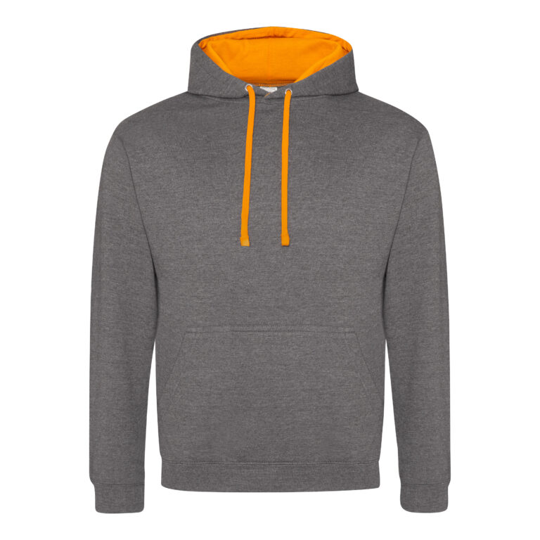 Bluza Klasyczna Bawelniana Czesana JH003 - Charcoal (Heather) & Orange Crush