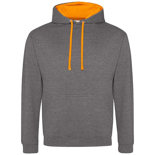 Bluza Klasyczna Bawelniana Czesana JH003 - Charcoal (Heather) & Orange Crush