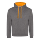 Bluza Klasyczna Bawelniana Czesana JH003 - Charcoal (Heather) & Orange Crush