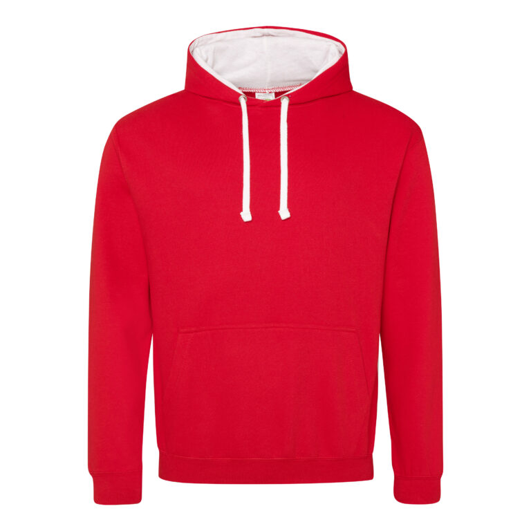 Bluza Klasyczna Bawełniana Czesana JH003 - Fire Red & Arctic White