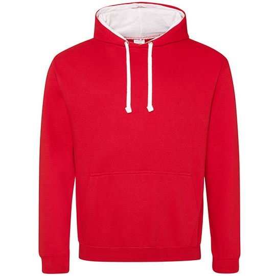 Bluza Klasyczna Bawelniana Czesana JH003 - Fire Red & Arctic White