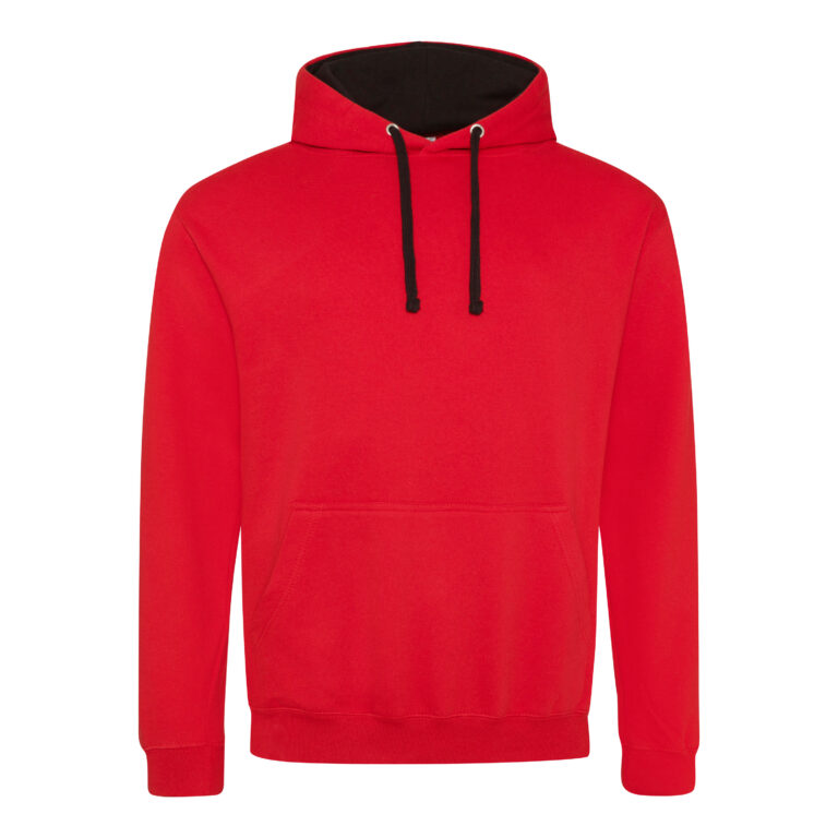 Bluza Klasyczna Bawełniana Czesana JH003 - Fire Red & Jet Black