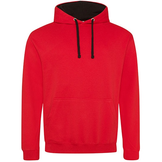 Bluza Klasyczna Bawelniana Czesana JH003 - Fire Red & Jet Black