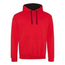 Bluza Klasyczna Bawełniana Czesana JH003 - Fire Red & Jet Black