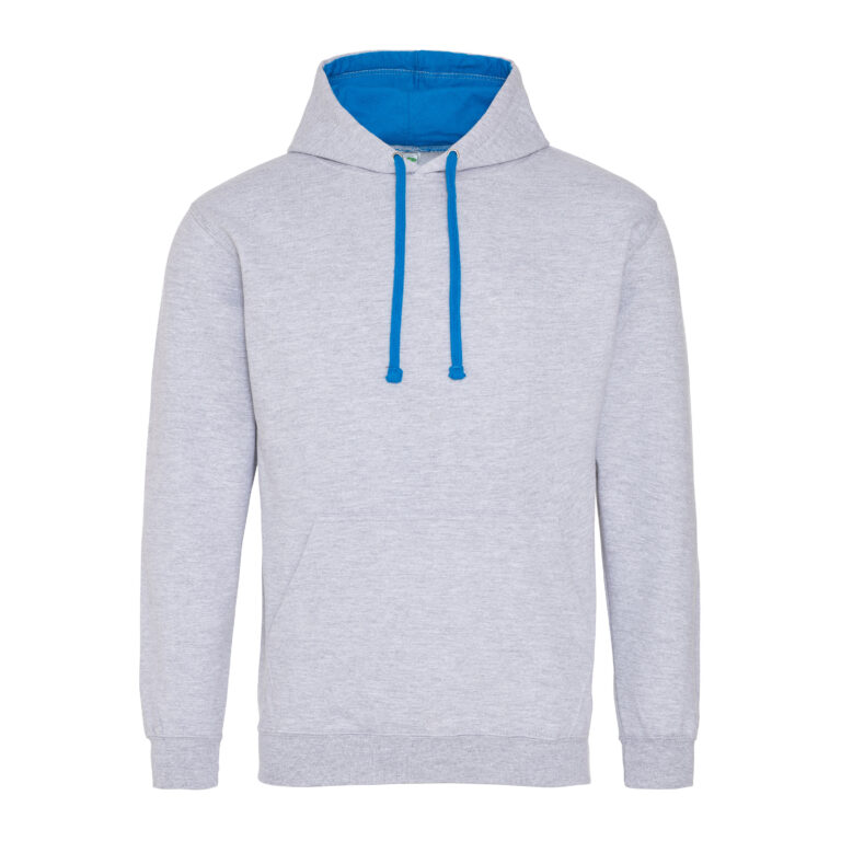Bluza Klasyczna Bawełniana Czesana JH003 - Heather Grey & Sapphire Blue