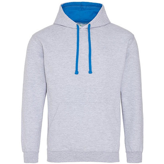 Bluza Klasyczna Bawelniana Czesana JH003 - Heather Grey & Sapphire Blue