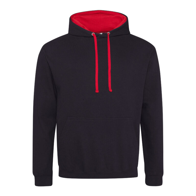 Bluza Klasyczna Bawełniana Czesana JH003 - Jet Black & Fire Red