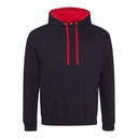 Bluza Klasyczna Bawełniana Czesana JH003 - Jet Black & Fire Red