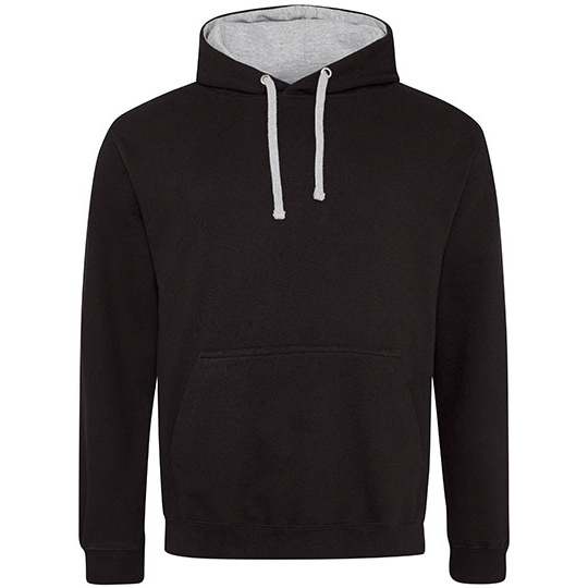 Bluza Klasyczna Bawelniana Czesana JH003 - Jet Black & Heather Grey