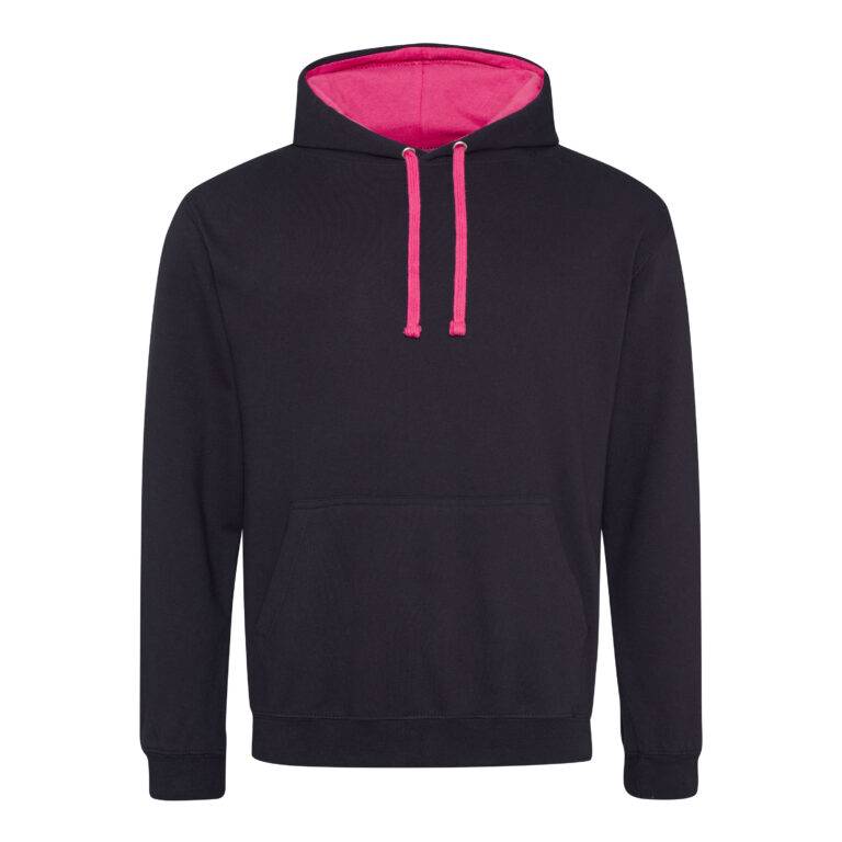 Bluza Klasyczna Bawełniana Czesana JH003 - Jet Black & Hot Pink
