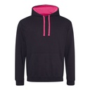 Bluza Klasyczna Bawełniana Czesana JH003 - Jet Black & Hot Pink