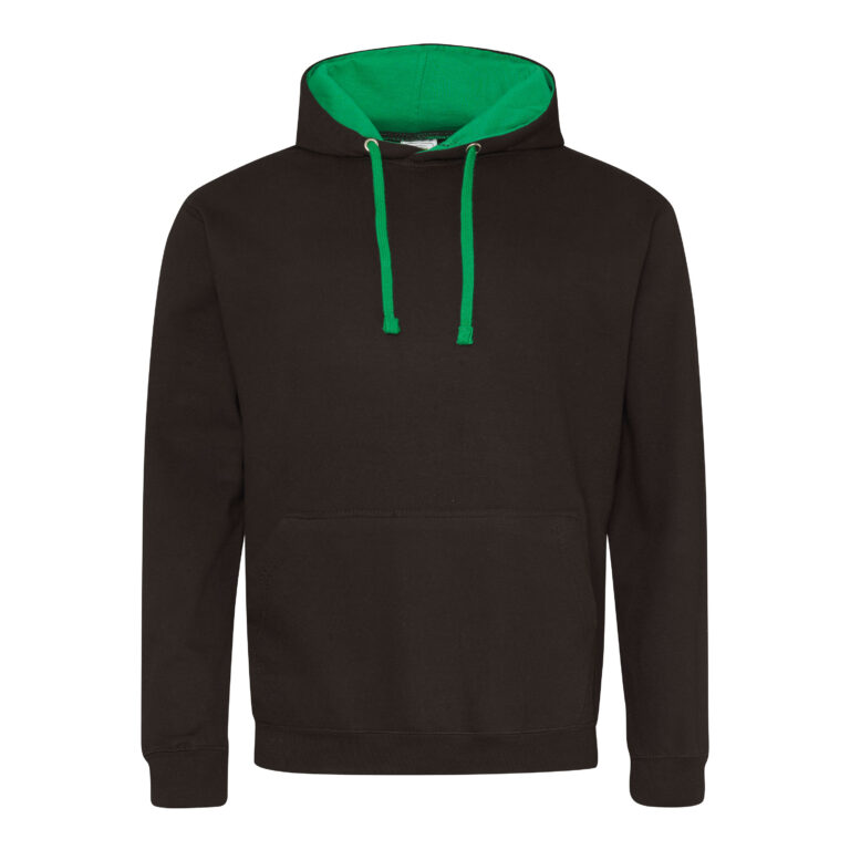 Bluza Klasyczna Bawełniana Czesana JH003 - Jet Black & Kelly Green